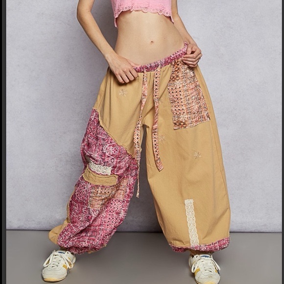 POL Pants - POL Patchwork Joggers | Camel